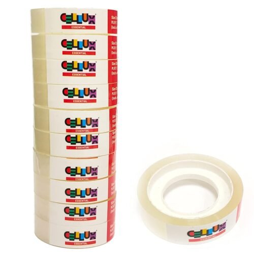 CELLUX 12 Rolls Essential Transparent Tape Refills ,0.5" Inch X 9 Meter Per Roll