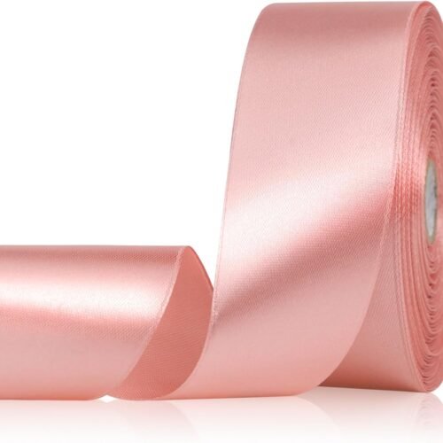Bright Home Decor™ (18-20 Meters) Solid Satin Ribbon for Wedding Invitations, Bridal Bouquets, Sewing, Party Decorations, Gift Wrapping and More (Peach, 1 Inch)