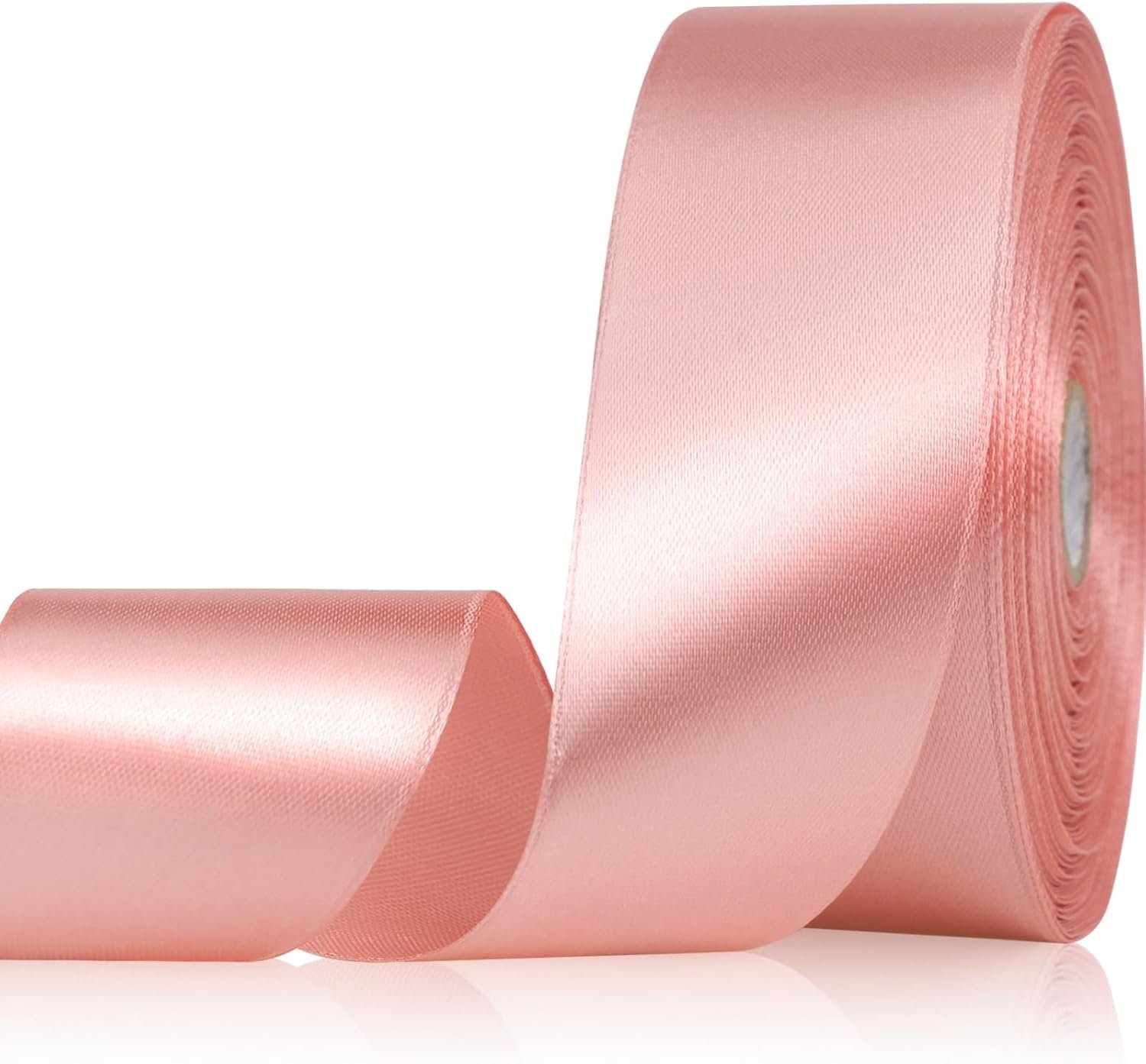 Bright Home Decor™ (18-20 Meters) Solid Satin Ribbon for Wedding Invitations, Bridal Bouquets, Sewing, Party Decorations, Gift Wrapping and More (Peach, 1 Inch)