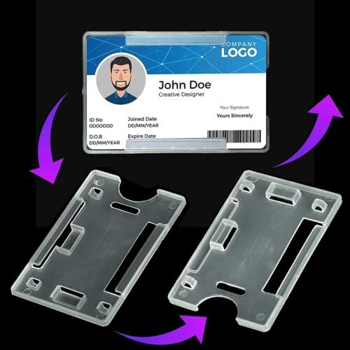 ID Card Holder Badge with Lanyard | Retractable Vertical and Horizontal Card Holder with Lanyard for Office, School, College Use