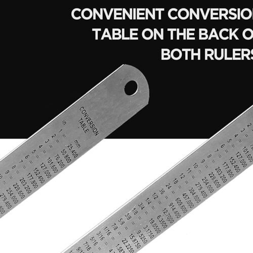 Qatalitic Stainless Steel Scale/Ruler 1 Foot (30 cm / 12 inch) (Set of 3 Pcs.)