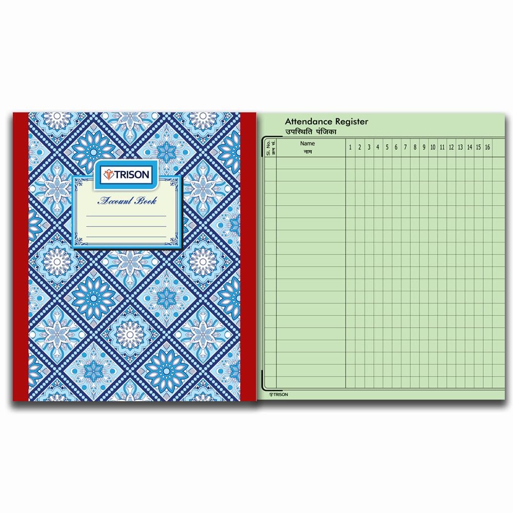 TRISON Attendance Copy Size 112 Pages (56 Sheets) | Small Size (16x20 cm) | Quire 1 | Hardbound | 31 Days Format | Pack of 1 - Image 2