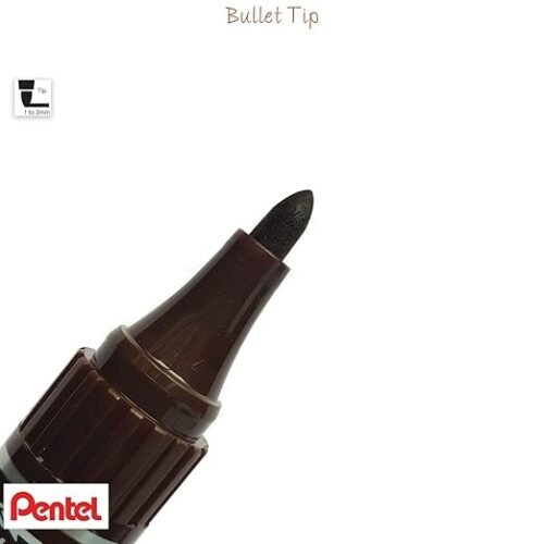 Pentel N450 Xtra Large Permanent Marker - Medium Bullet Tip (Brown, Pack of 10) by DTL Company
